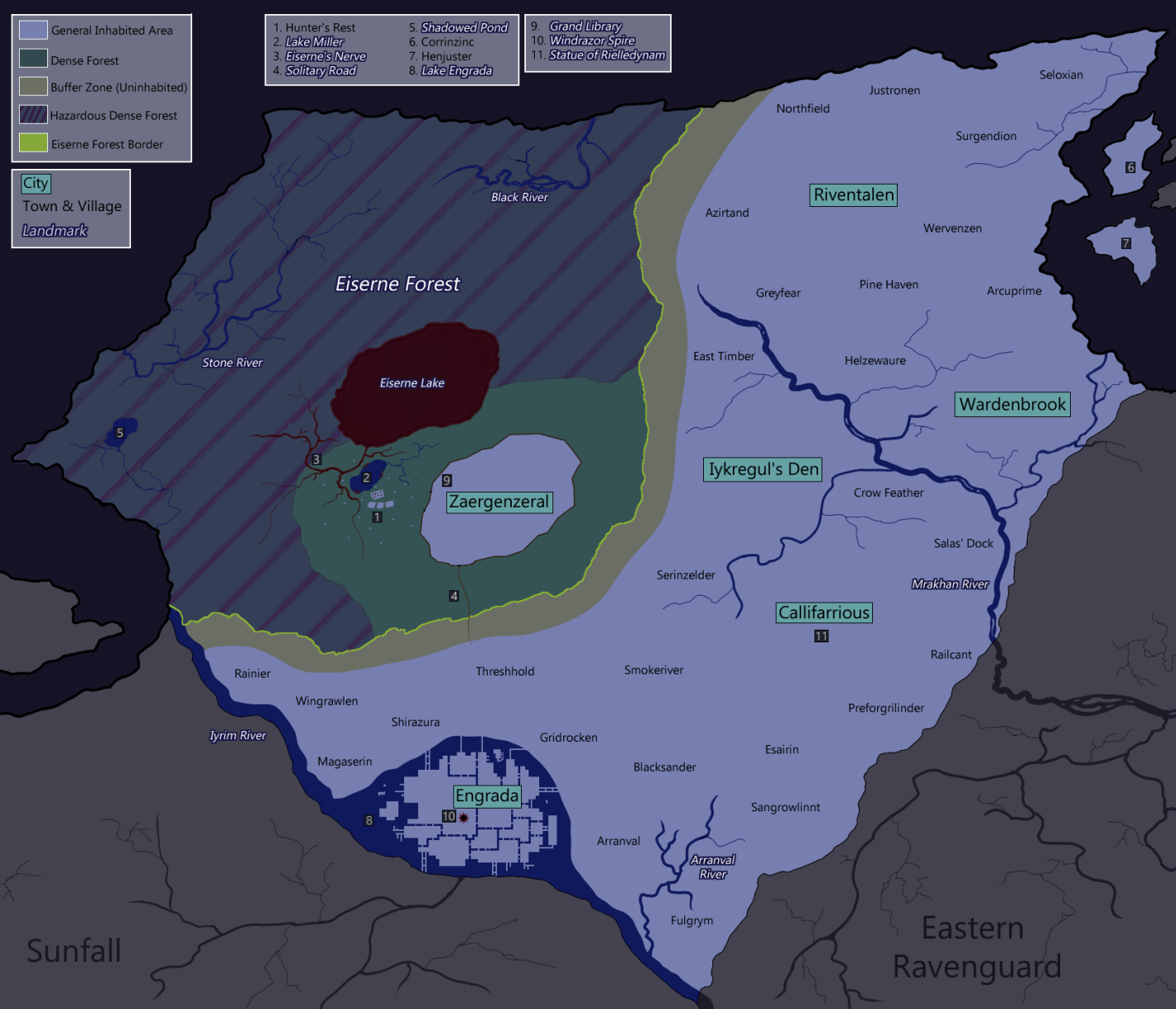 More detailed map of Northern Ravenguard